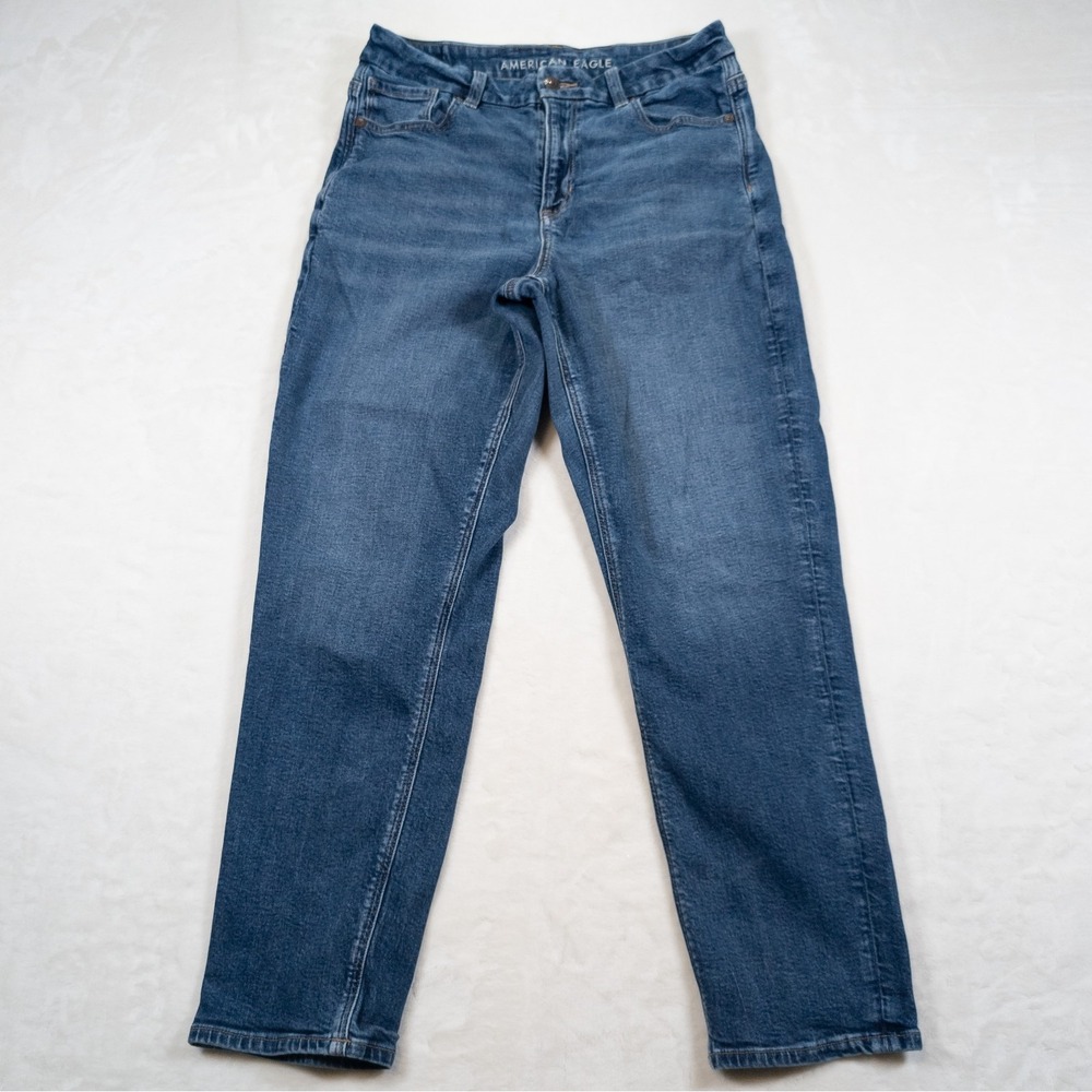 American Eagle Curvy Mom Jeans Womens 10 Blue Stretch Regular Fit Denim Pants